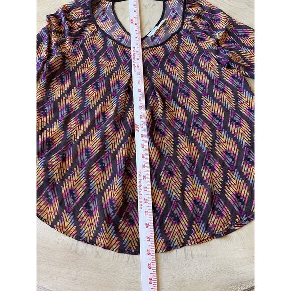 Blu Pepper By Anthropologie Blouse Women L Sheer Fairycore Boho Aztec Sheer 80s - Picture 13 of 15